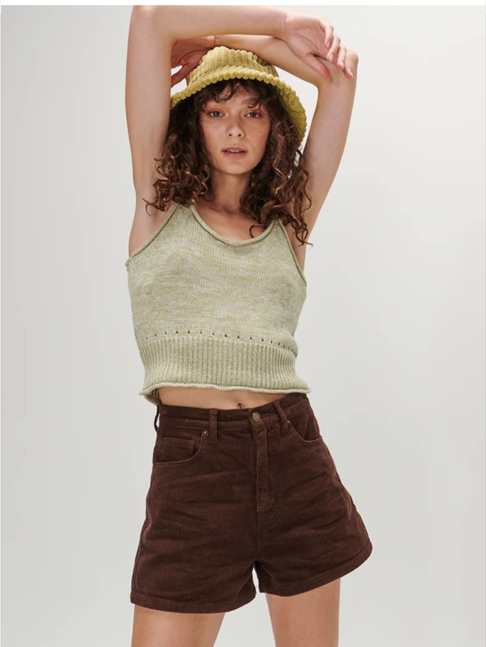 Women’s Corduroy High-Rise Shorts in Chocolate Brown Ghanda Andie Cord 4 8 NEW